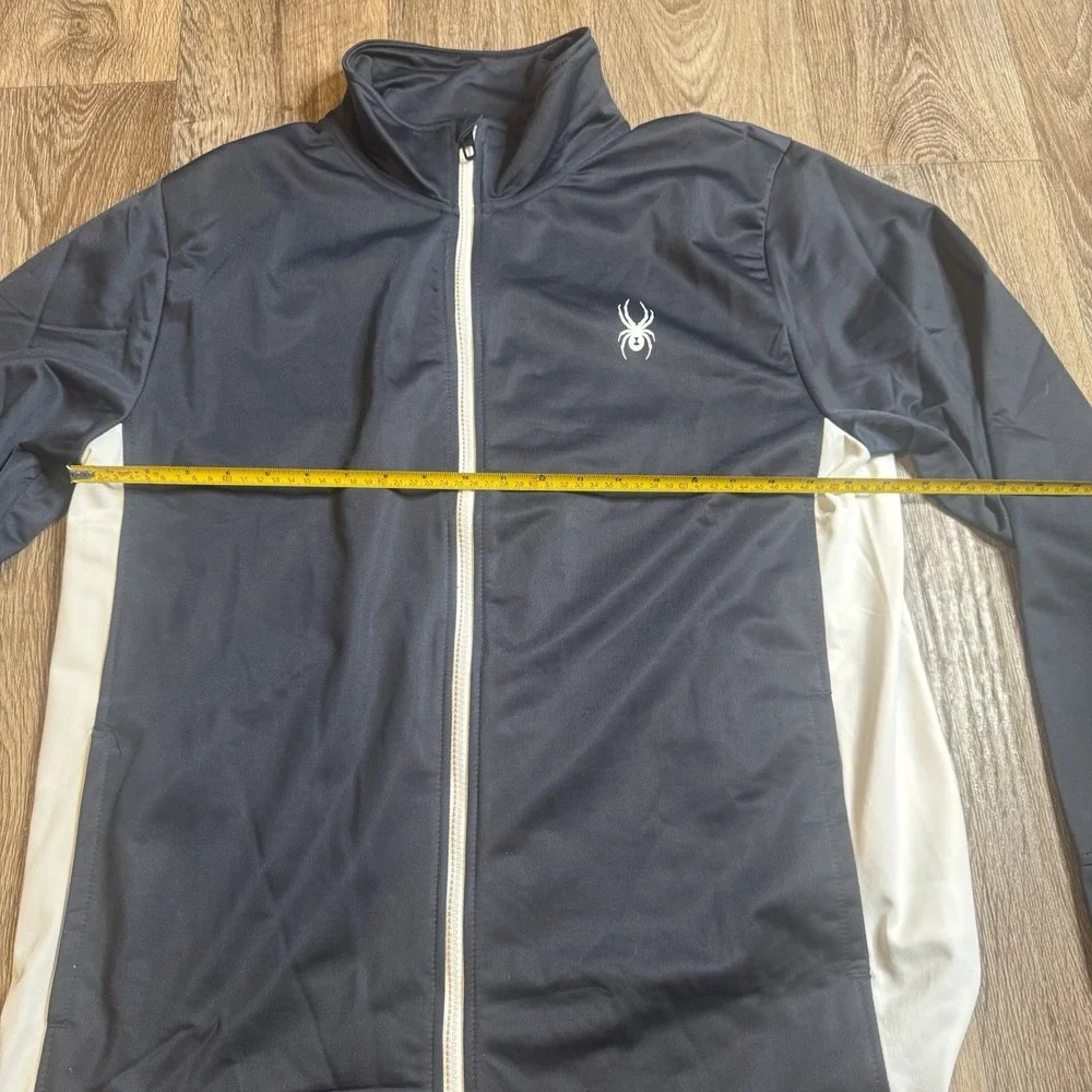SPYDER STORM MENS FULL ZIP ATHLETIC TRACK JACKET Size‎ Large L NWT NAVY BLUE WHT